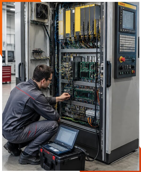 Ремонт систем ЧПУ FANUC промышленных станков в Москве